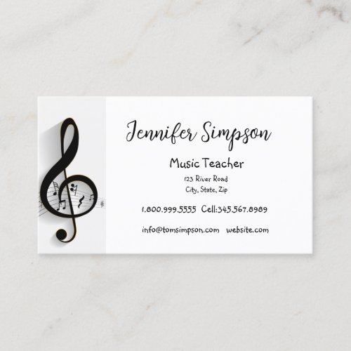 Musician Musical Music Notes Teacher Band Singer Business Card