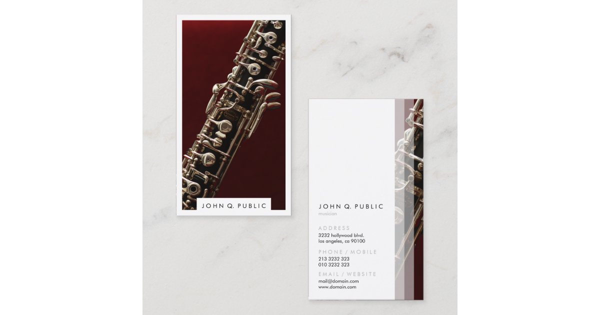 Musician Oboe Photograph Business Card Zazzle
