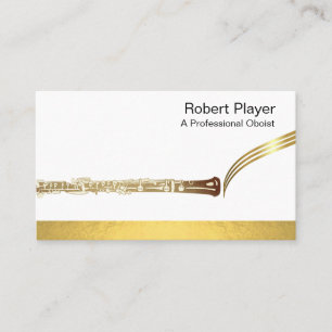 Musician Oboist Player Music Gold Oboe Waves Business Card