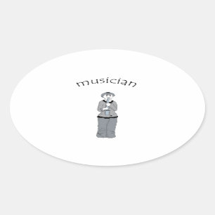 musician oval sticker