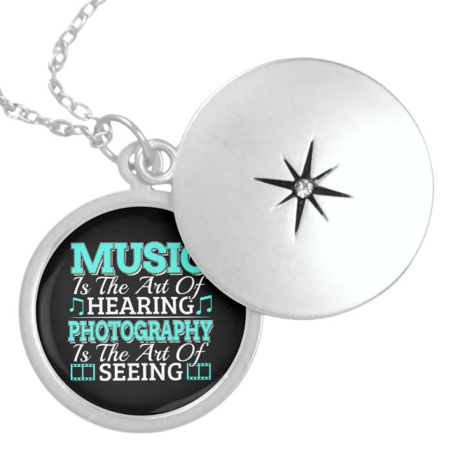 Musician Photographer - Inspirational Quote Locket Necklace (Front)