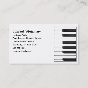 Musician/pianist Business Card by SjasisDesignSpace at Zazzle