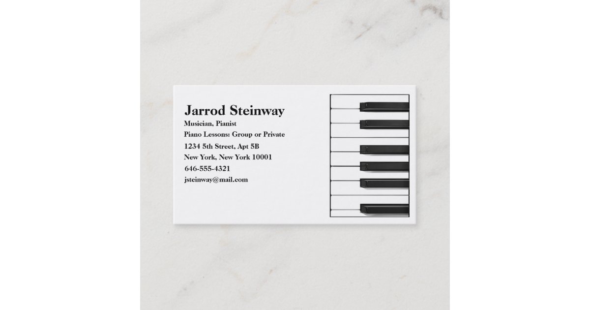 Musician Pianist Business Card Zazzle