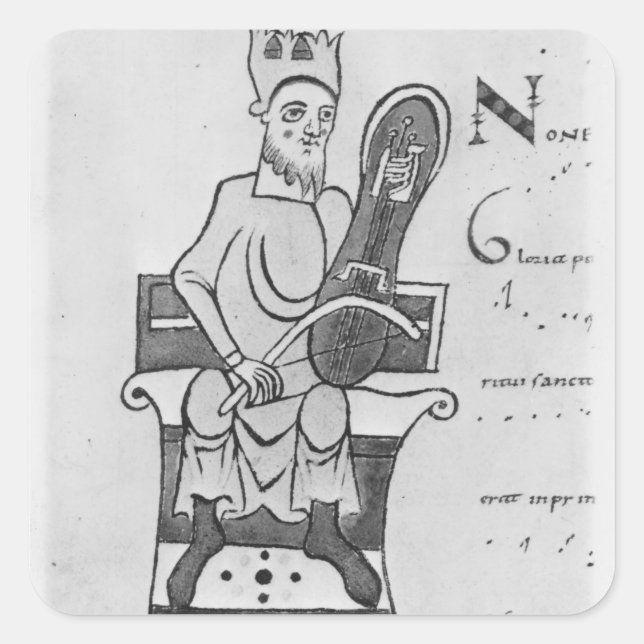 Musician playing a crouth square sticker (Front)