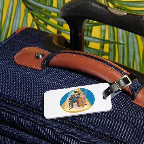 Musician Playing The Chello Luggage Tag