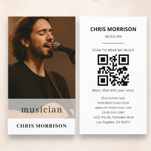 Musician QR Code Photo Business Card