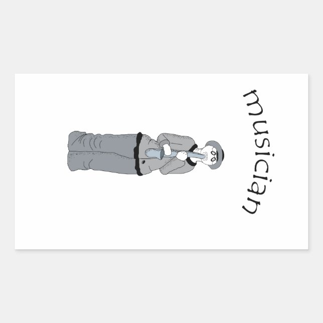 musician rectangular sticker (Front)