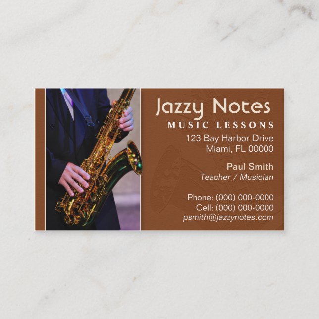 Musician – Saxophone Business Card (Front)