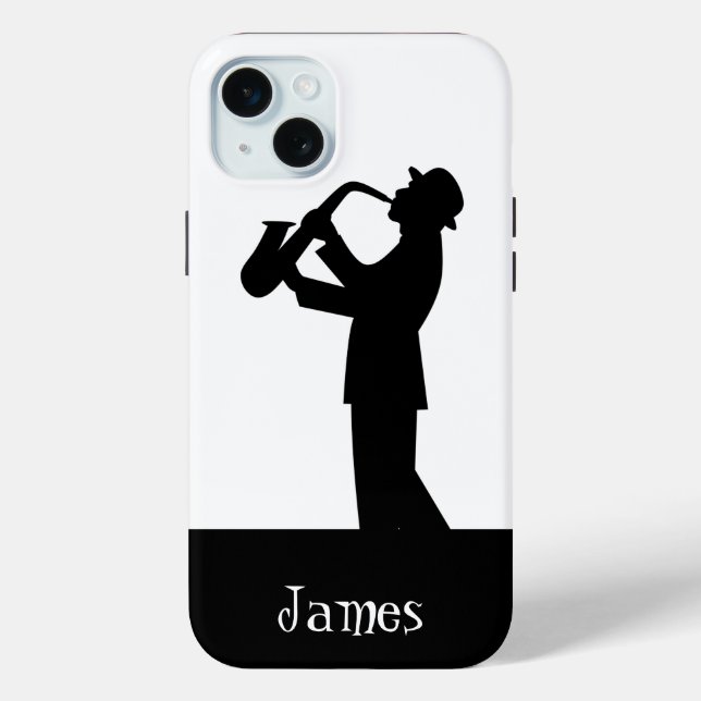 Musician Saxophone Silhouette Quote Art Customize Case-Mate iPhone Case (Back)