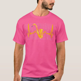 Musician Saxophonist Jazz Music Heartbeat Saxophon T-Shirt