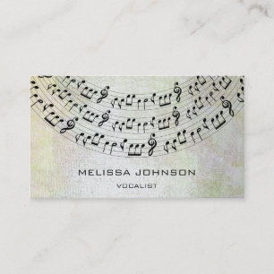 Musician Singer Componist Pianist Metallic Pastel Business Card