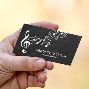 Musician Teacher   Modern Music Tutor Business Card