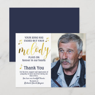 Musician Thank You Funeral Sympathy Card