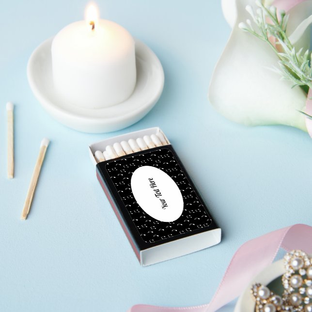 Musician Theme Various White Music Notes on black Matchboxes (Insitu)