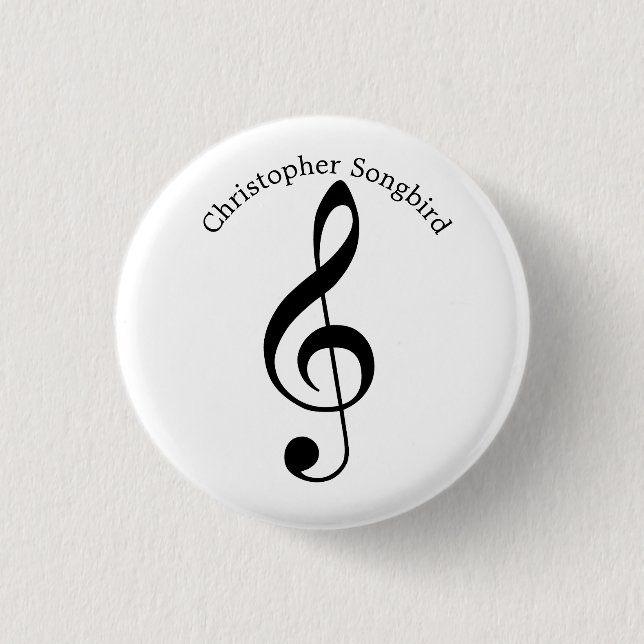 Musician Treble Clef  Button (Front)
