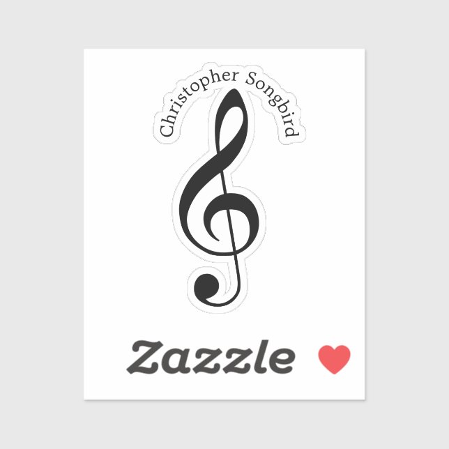 Musician Treble Clef Custom-Cut Vinyl Sticker (Sheet)