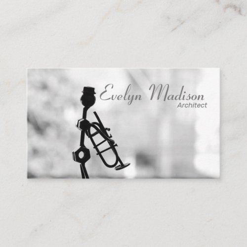 musician trumpet metal decoration business card