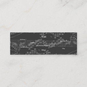 Musician Vintage Grey Notes Brit Guitar III Mini Business Card