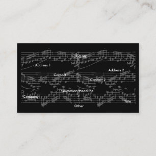 Musician Vintage Grey Notes Brit Guitar VI Business Card