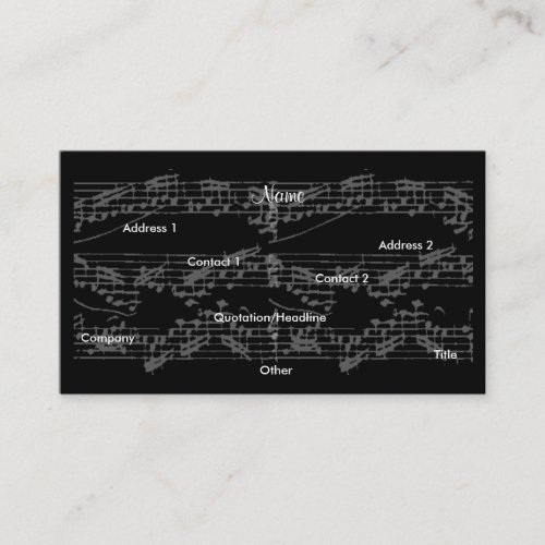Musician Vintage Grey Notes Brit Guitar VI Business Cards