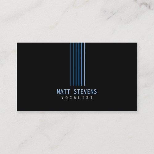 Musician Vocalist Business Card Blue Beams