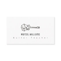 Musician White Business Card with a Guitar