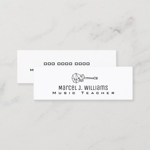 musician white business card with guitar