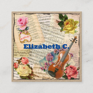 Musician with instructor Degree Premium Square Business Card