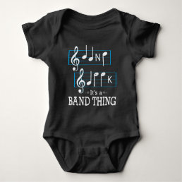 Musicians Band Geek Music Notes Spelling Funny Baby Bodysuit