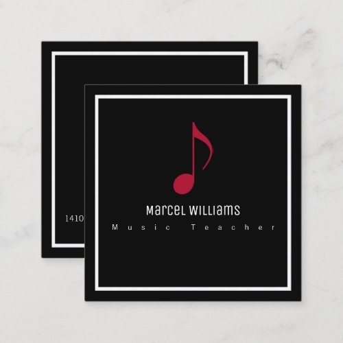 musicians black business card with musical note