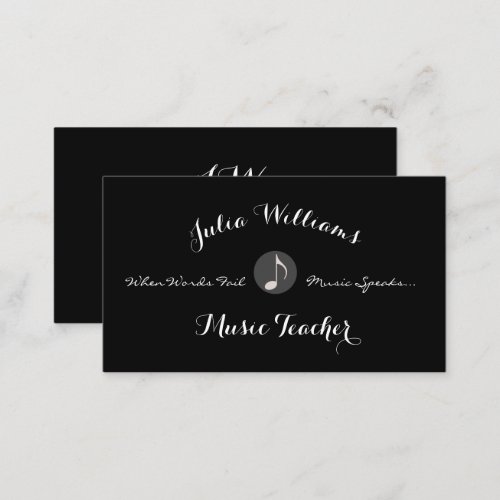 musicians blk business card with musical note