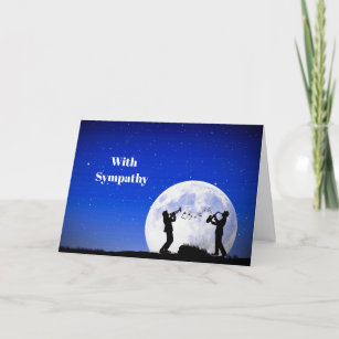 Musicians Blue Full Moon Sympathy Card