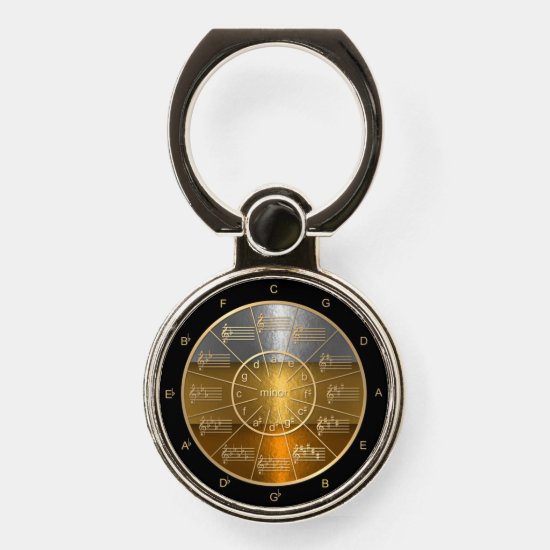 Musician's Circle of Fifths Shines Phone Ring Stand