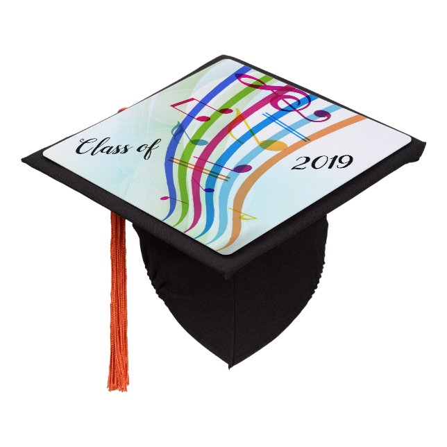 Musicians Colorful Graduation Cap Topper (Angled)