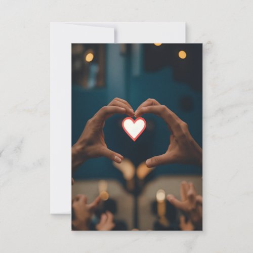 musicians framing their heart with their hands thank you card