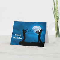 Musicians Full Moon Silhouette Birthday