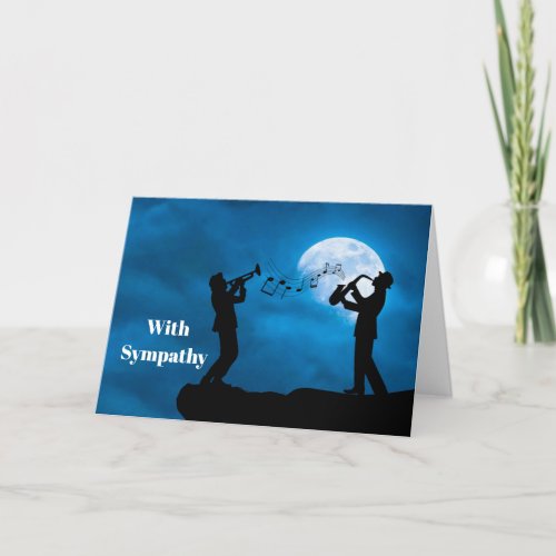 Musicians Full Moon Silhouette Sympathy Card