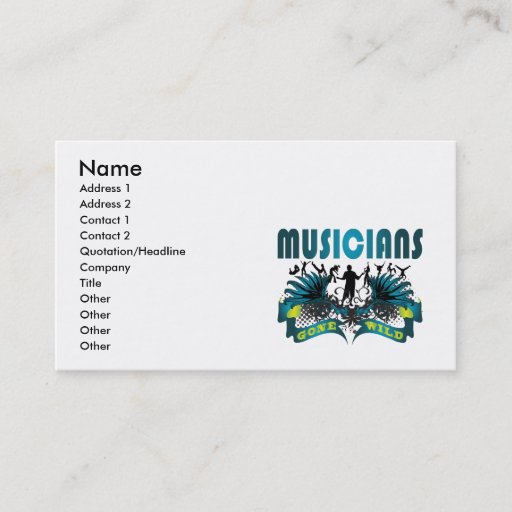 Customizable Musicians Gone Wild Business Card Template