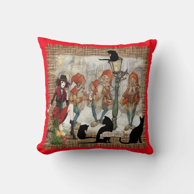 Musicians in old Amsterdam during Christmas Throw Pillow (Front)