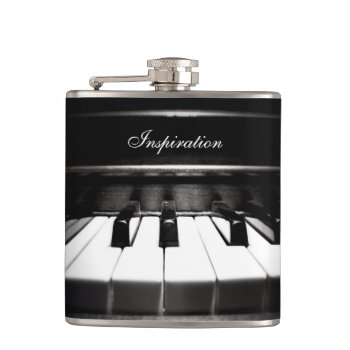 Musician's Inspiration Piano Personalized Flask by UROCKDezineZone at Zazzle