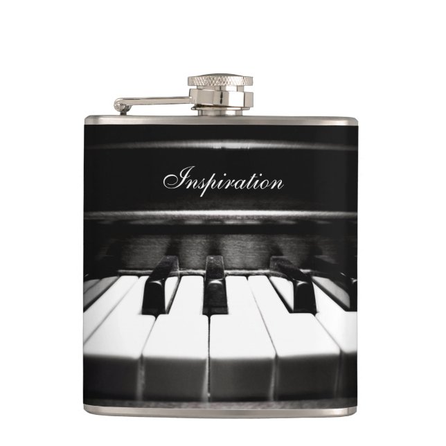 Musician's Inspiration Piano Personalized Flask (Front)