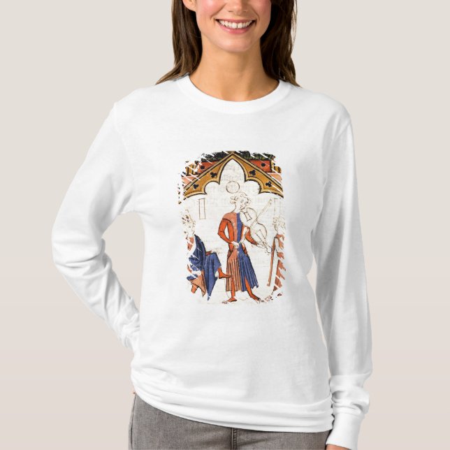 Musicians Playing a Viola and a Tambourine T-Shirt (Front)