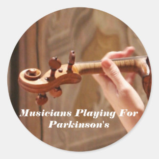 Musicians Playing For Parkinson's Classic Round Sticker