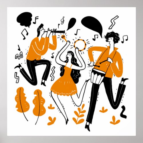 Musicians playing music Poster