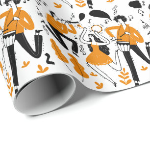 Musicians playing music Wrapping Paper