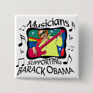 Musicians Supporting Barack Obama Pinback Button