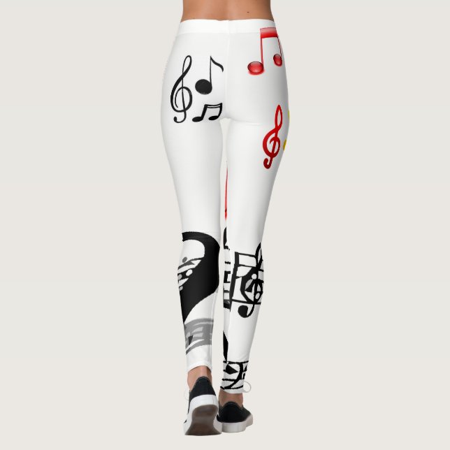 Musicians white red long leggings for her (Back)