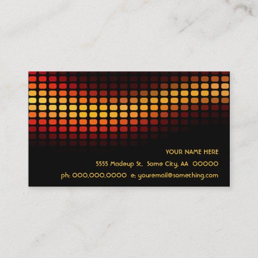 Customizable musicmeterz. business card template