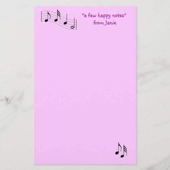 MusicNote Stationery-customize Stationery (Front)