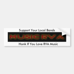 MusicRVA, Honk If You Love RVA Music, Support Y... Bumper Sticker